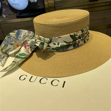 gucci sun hat with ribbon|Gucci sun hat dupe.